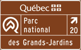 Signalisation d'un équipement touristique public : parc national