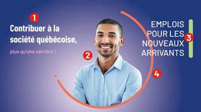 Erreurs à éviter : 1) Slogan trop petit 2) Halo trop évident 3) Trop de couleurs 4) Ligne trop mince Erreurs courantes à éviter dans la composition. 1 : partie personnalisable du titre trop discret, qui utilise une police de caractères trop fine par rapport au complément fixe. 2 : le contraste dans le halo est trop fort et celui-ci est décentré par rapport à la photo de la personne. 3 : il y a du texte par-dessus les éléments graphiques de la ligne et du point. De plus, un élément graphique (une ligne supplémentaire) n’utilise pas la même couleur que les autres éléments du montage. 4 : la ligne et le point sont trop minces.