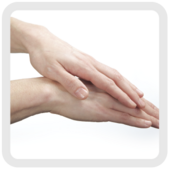 Frotter l'exterieur des mains