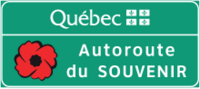 Panneau de signalisation de repérage désignant l’Autoroute du Souvenir.