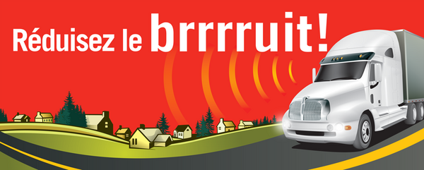 Panneau « Réduisez le brrrruit » en format 1,22 m x 2,44 m (4 pi x 8 pi) Visuel pour impression du panneau de sensibilisation « Réduisez le brrrruit » en format 1,22 m x 2,44 m (4 pi x 8 pi).