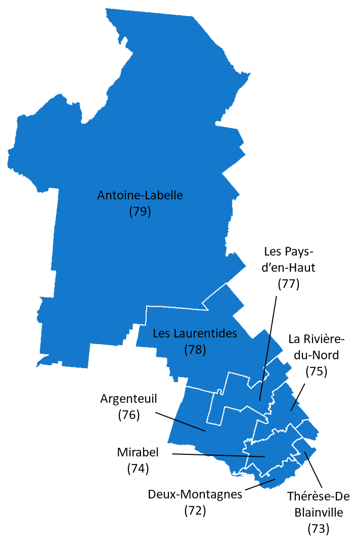 Carte des Laurentides en 2022