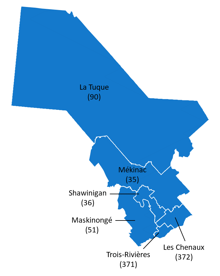 Carte de la Mauricie en 2022 Carte de la Mauricie en 2022