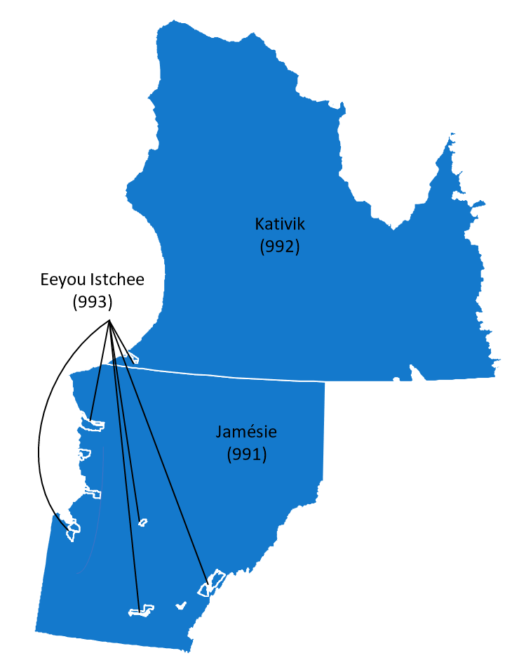 Carte du Nord‑du‑Québec en 2022