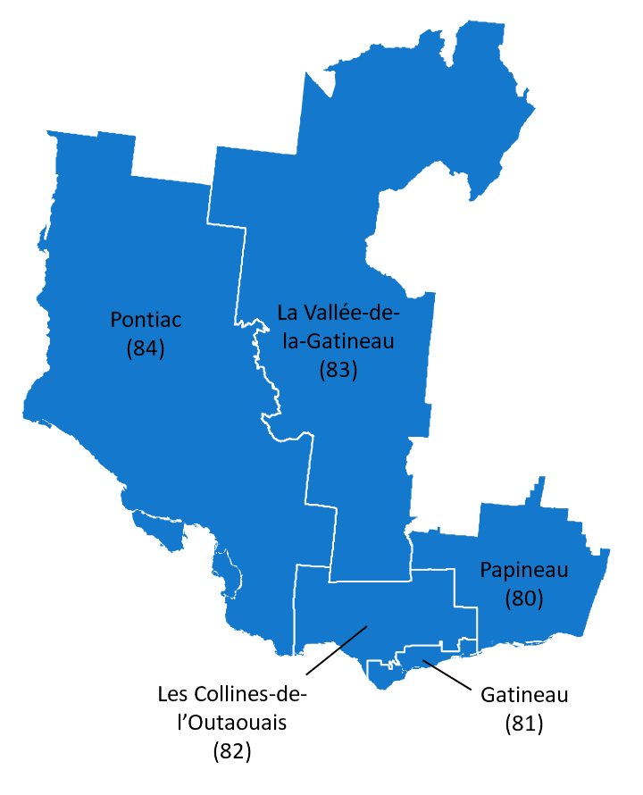 Carte de l'Outaouais en 2022 Carte de l’Outaouais en 2022