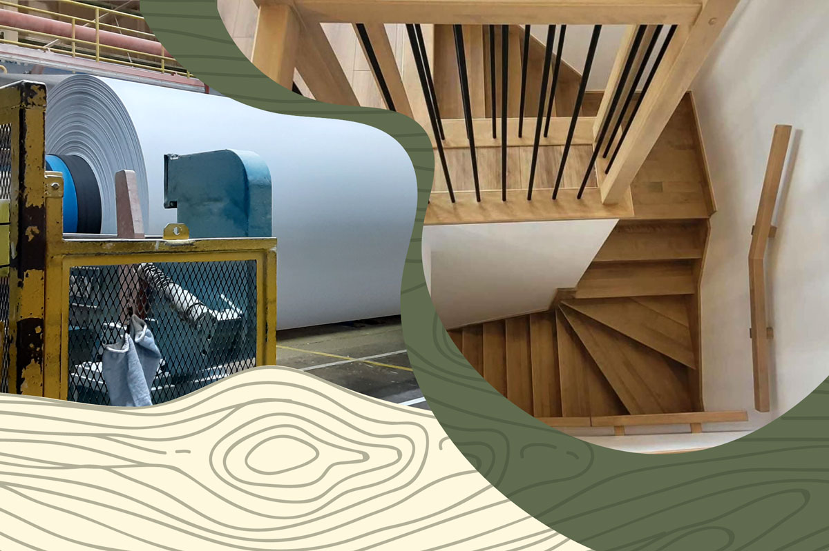 Rouleau de papier et un escalier