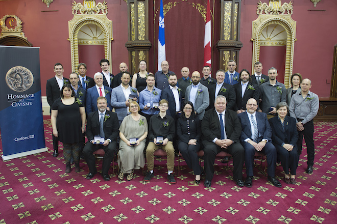 Photo des récipiendaires honorés en 2020 (pour les actes de 2018)