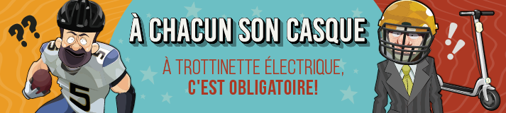 À chacun son casque. À trottinette électrique, c'est obligatoire!