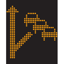 Un pictogramme lumineux composé d’une flèche pointant vers le haut. Trois automobiles sont en ligne à sa droite.