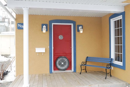 The device uses to conduct the blower door test. 