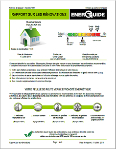 Exemple d'un rapport d'évaluation Rénoclimat