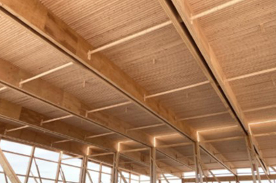 Vue du plafond en bois