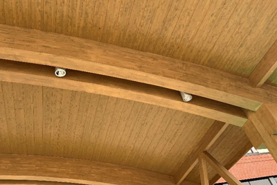 Vue du planfond en bois