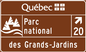Signalisation d'un équipement touristique public : parc national Signalisation d'un équipement touristique public : parc national